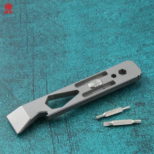 1PCS Multi-Function Pocket Crowbar Portable EDC Outdoor Flat Head Screwdriver Mini Bottle Opener Self-Defense Weapon