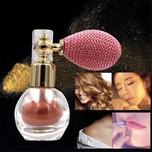 1pcs Brighten Shimmer Glitter Loose Powder Spray Face Makeup Stick Highlighter Powder Creamy Texture 4 Colors Sprayer Cosmetics