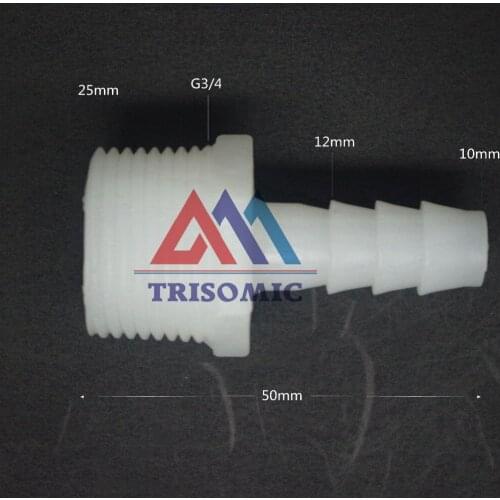 10mm-G3/4 Straight Connector Plastic pipe Fitting Barbed Connector with thread Material PE Joiner Fitting Aquarium Fish Tank