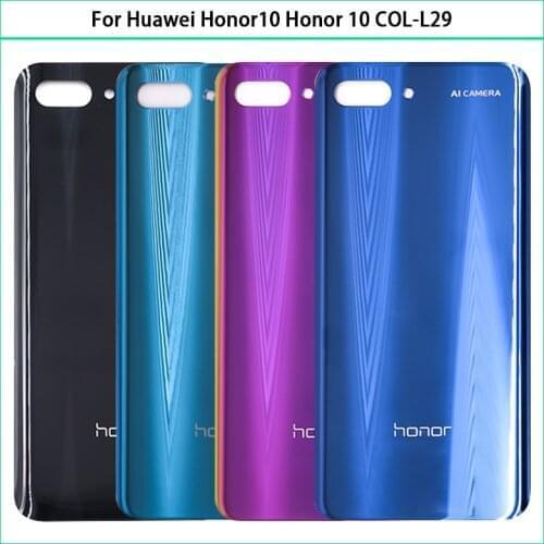 10PCS New For Huawei Honor10 Housing Case For Huawei Honor 10 COL-L29 Battery Back Cover Door Rear Glass Panel Adhesive Replace