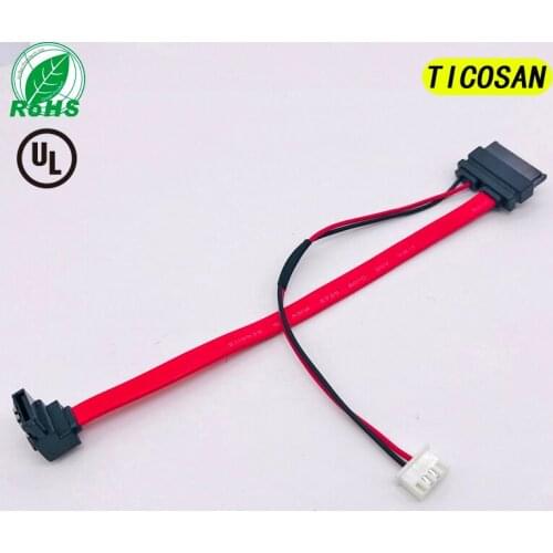 10pcs SATA 7+6P 13pin to LOCKK SATA 7P 90°/SH2.0 4P CABLE supply SATA HDD hard drive high speed computer data power cable OEM