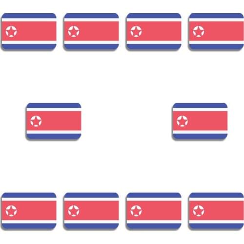 10Pcs North Korea Flag Brooch Pride Flag Pin Badge Acrylic Patriotic Ornaments Coat Bag Hat Shirt Accessories Scarf Buckle