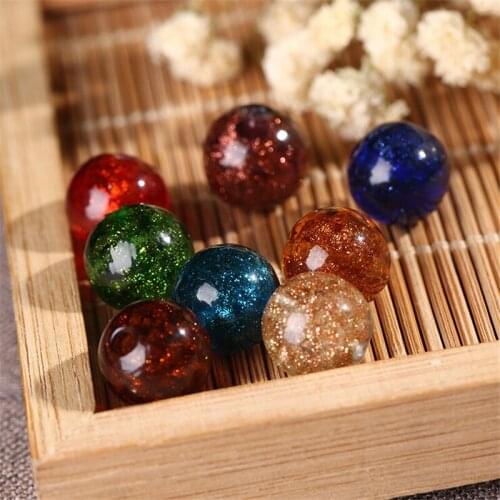 2pcs/lot 8/10/12MM Multicolor Gold Sand Lampwork Beads Round Loose Beads Fit DIY Bracelets Handmade Jewelry Making Accessories