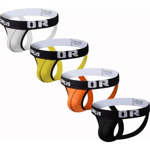 4PCS Sexy Men Underwear Jockstrap Cueca Gay Men Underwear Thongs Men G String Men Thong Homme Tanga Jockstrap