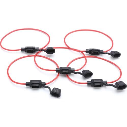 5pcs In Line Car Mini Blade Fuse Holder Splash-proof for 12V 30A Fuses Automotive Fuse Holder