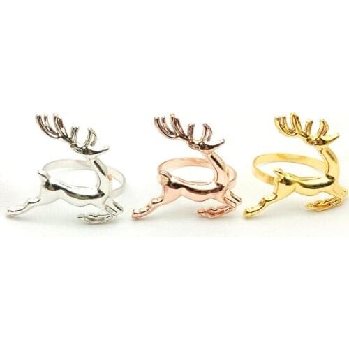 6pcs/lot Hot selling Christmas fawn napkin buckle metal napkin ring Christmas day party table top decoration napkin ring