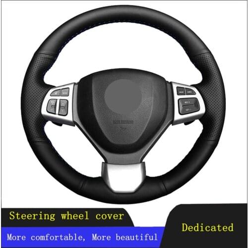 Car Accessories Steering Wheel Cover Black Hand-stitched Artificial Leather For Suzuki Swift Sport Vitara S 2016 2017 2018 2019