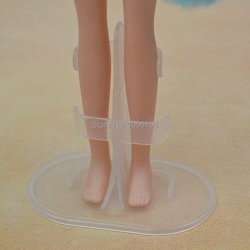 Free shipping 10pcs/lot Doll Stand Display Holder For 29cm Girl Dolls,doll accessories doll support leg holders Transparent
