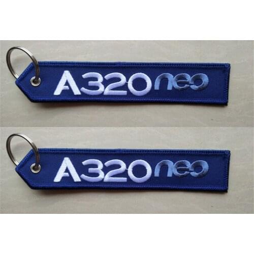 Airbus A320 Neo Logo Fabric Embroidery Keychain FOB Embroidered Key Chain