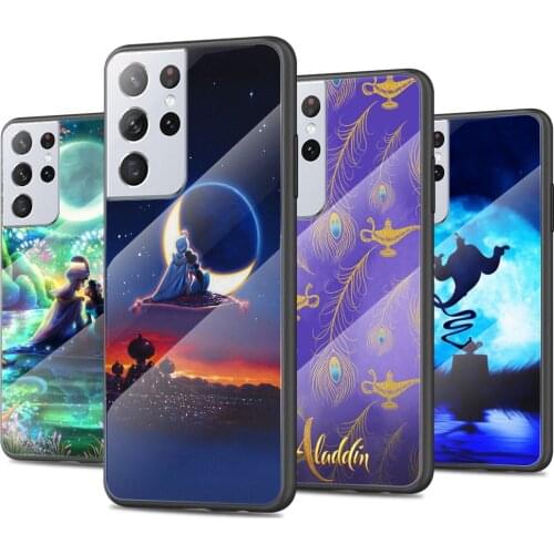 Aladdin Jasmine Princess Tempered Glass Cover For Samsung Galaxy S21 Plus Ultra M21 M31 M51 A52 A72 Phone Case Coque