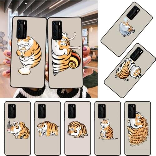 Phone Case For Huawei P4 P10 P30 P20 Lite P Smart Z Pro Black Cover Hoesjes 3D Etui Soft Funda Various Animals Tiger Skins