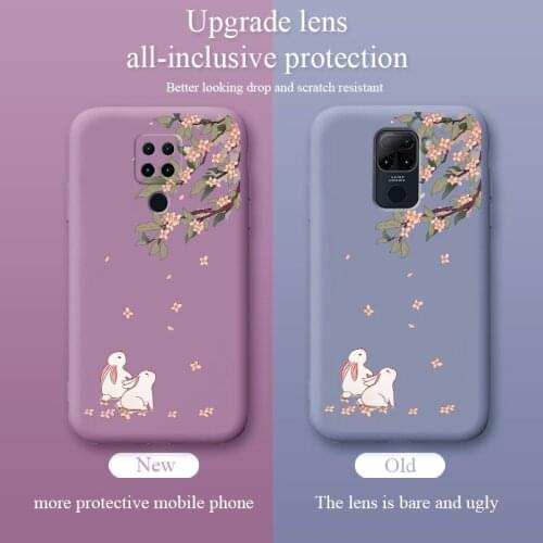 A Pair Of Rabbits Phone Case For Xiaomi Redmi 9 9A Note 9 9T 8 7 Pro K40 K30 K20 Liquid Silicone Cover