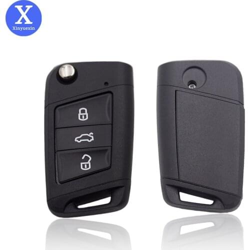 Xinyuexin Foling Remote Key Shell Fit for VOLKSWAGEN VW Passat B7 Golf R MK 7 Tiguan 3Button Flip Car Key Shell Replacement Case