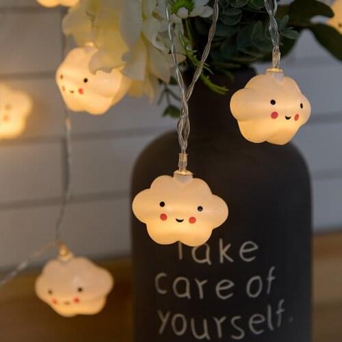 String Lights Smiley Face Clouds Cute Cloud Light String Indoor Home Window Decoration Lights Christmas Tree Decoration Lights