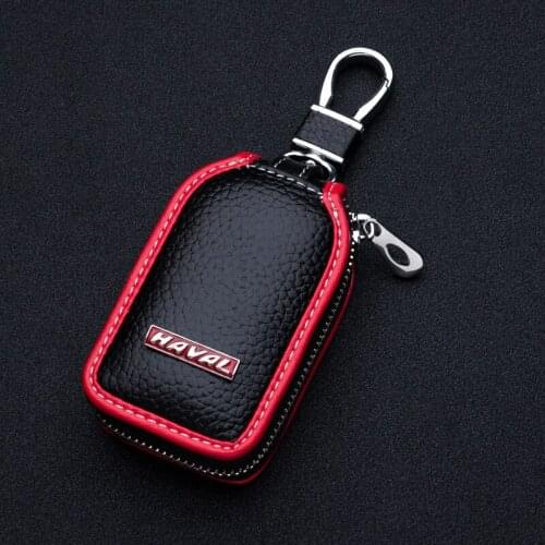 Leather Car Key Case Cover With Car Logo For Great Wall Haval/Hover H1 H2 H6 H7 H4 H9 F5 F7 F9 H2S Key Shell Holder Car Styling