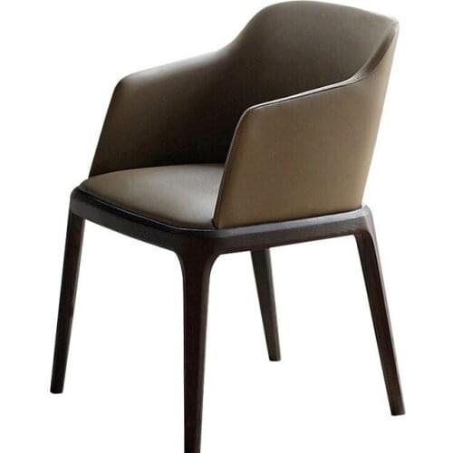 Armchair dining chair leisure simple solid wood chair