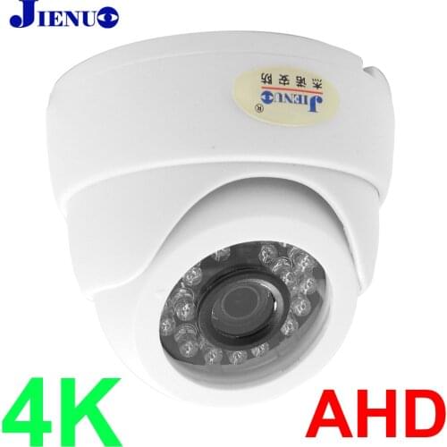 JIENUO Security Surveillance 4K Dome AHD Camera White CCTV Indoor 4 In1 TVI CVI CVBS Infrared Night Vision 8mp Hd Home Video Cam