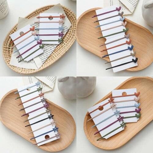 Barrettes Set Candy Hairpins Stars Love Smiley Face Hair Clips Girls 10pcs/set