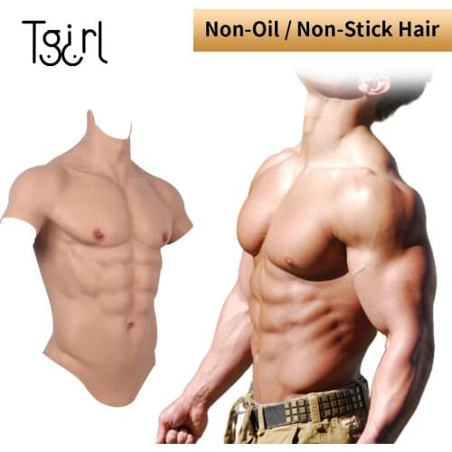 Tgirl Silicone Fake Chest Muscles No Oil Fake Chest Muscle Costume Body Suit Cosplay Crossdress Dragqueen