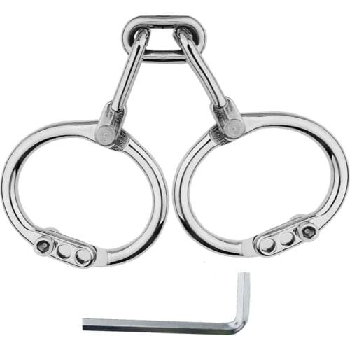 3-Kinds Adjustable Size Metal Handcuffs For Sex Adult Games Restraints BDSM Bondage Hand Cuffs Erotic Sex Toys For Couples