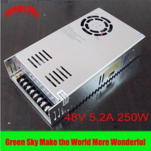 New Arrival Cooling fan Voltage Transformer LED Display 48VDC single output 250W led driver
