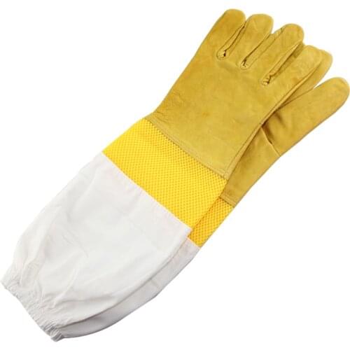New Extra Large Beekeeping Gloves made with goatskin and thick vented cotton sleeves Bee Hive Farm Equipment