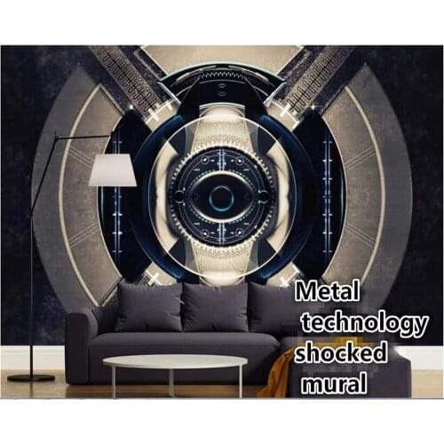 Beibehang Childrens room wallpaper Custom fashion metal technology shocking mural wallpaper wall papel de parede 3d Vinyl wall