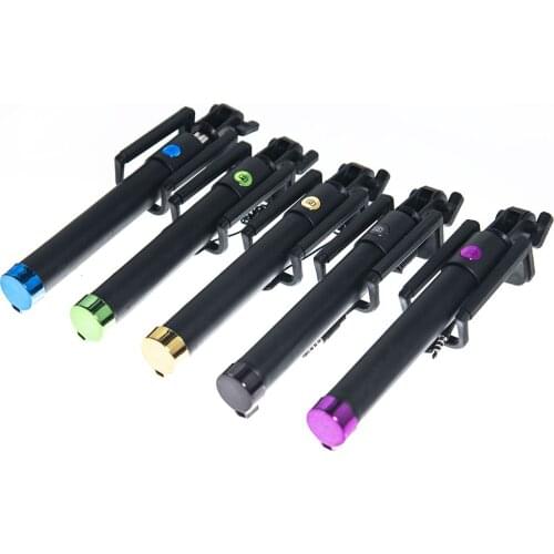 20cm-80cm Foldable Extendable Telescopic Rod Cable Range WiredMonopod Mobile Phone Holder 3.5mm Jack Selfie Stick