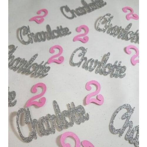 Personalize name and year Birthday Party confettis baby shower table scatters Christening baptism confettis