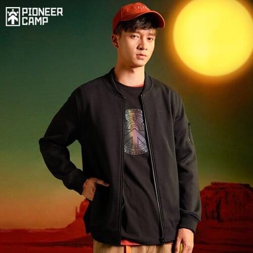 Pioneer Camp Mens Winter Jackets Warm Thick Comfortable Black Windproof Baseball Jerseys Mens Clothing XLW002259