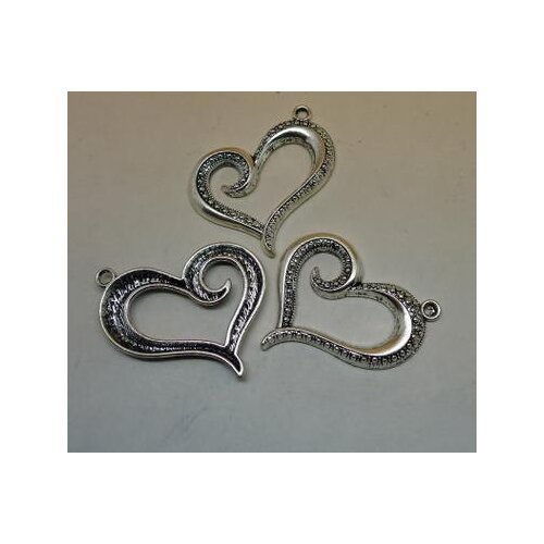 Zinc alloy pendant jewelry accessories diy handmade material charms Small peach heart pendant The ancient cyan