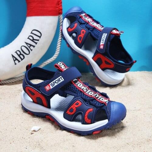 2020 summer kids shoes brand closed toe toddler boys sandals sports casual shoes mesh breathable children beach sandals slippers