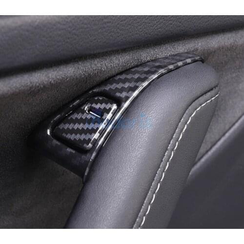 Carbon Fiber Color Interior Armrest Holder Switch Trim Protector Panel Cover Car Styling For Tesla Model 3 2017-2019 Accessories