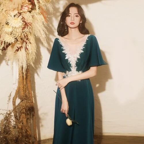Formal-gowns Evening Dresses V-neck Formal Gowns Sukienki Damskie
