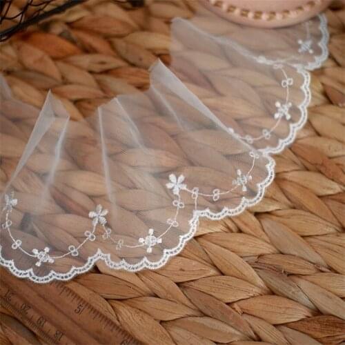 Embroidery Cotton Lace Trim Wedding Veil Border Accessories Handmade DIY Curtain Material