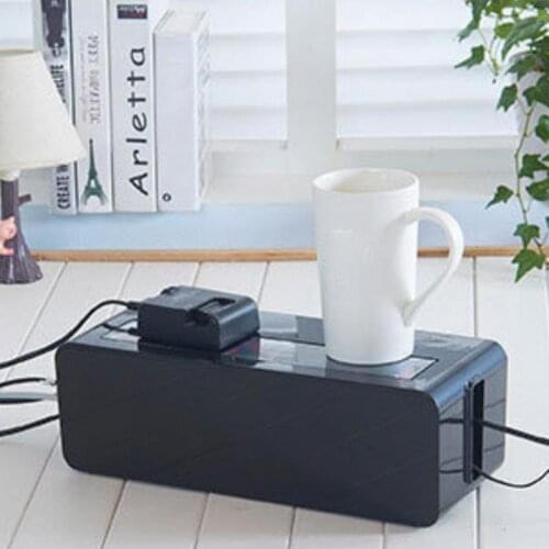 Storage Box Multifunctional Anti-dust Organizer Cable Power Strip Charger Socket Storage Bin for Living Room