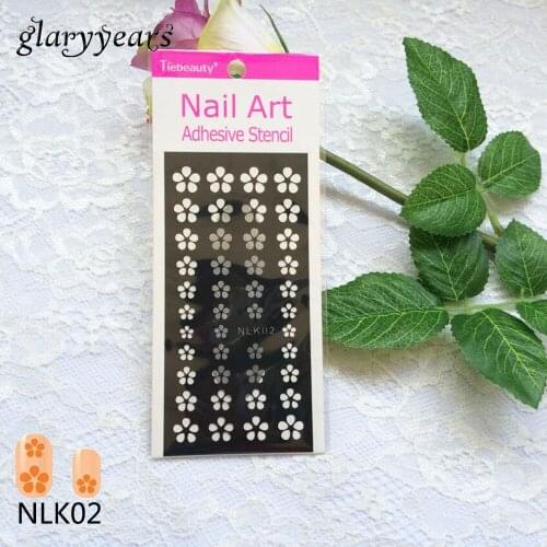 1pc Beautiful DIY Flower Pattern Stamping Nail Art Sticker Women Polish Manicure Makeup Nail Sticker Template NLK02 Nail Stencil
