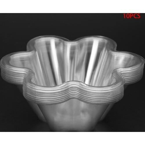 10Pcs 250ml Disposable Plastic Transparent Ice Cream Soup Candy Salad Bowl Kitchen