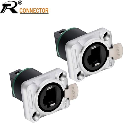 10pcs/lot RJ45 Aviation Female Socket Ethernet Network Converter Waterproof with PCB Board Network Interface Connectort 8P8C