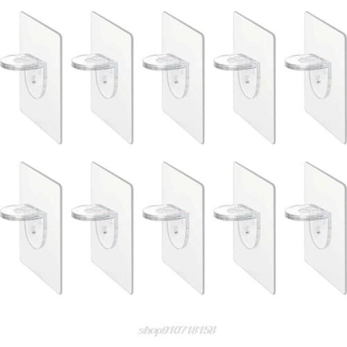 10Pcs Plastic Closet Cabinet Shelf Support Clips Shelf Support Adhesive Pegs Wall Hanger For Kitchen Bathroom A08 21 Dropship