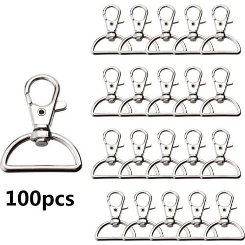 PARETO 100Pcs 41mm Swivel Trigger Clips Snap Hooks Lobster Clasp for Keychain Bag DIY Craft Key Buckle