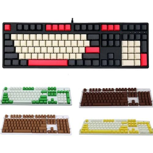 108Pcs PBT Lightproof Wear-resistant Key Caps Mechanical Keyboard Accessories