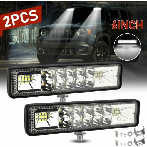 2X 6 Inch Cree 36W LED Work Light Bar Spot Fog Driving Lamp Fog LED Light Bar for Offroad ATV SUV 4WD Accessories