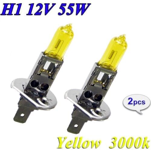 High Quality 2 PCS Yellow H1 H3 H4 H7 H8 H11 9005 9006 12V Lamp Xenon HeadLight 3000K Glass NEW Bulb Car Halogen 55W Auto Q G5Y7