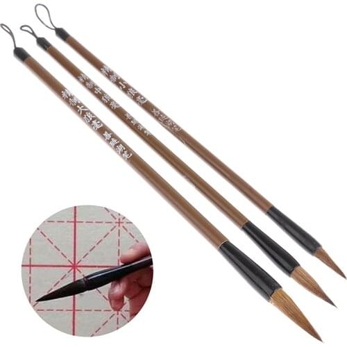 3pcs Assorted Size Chinese Calligraphy Writing Brush Pens for Students Friends Family Birthday Festival Holiday Gifts