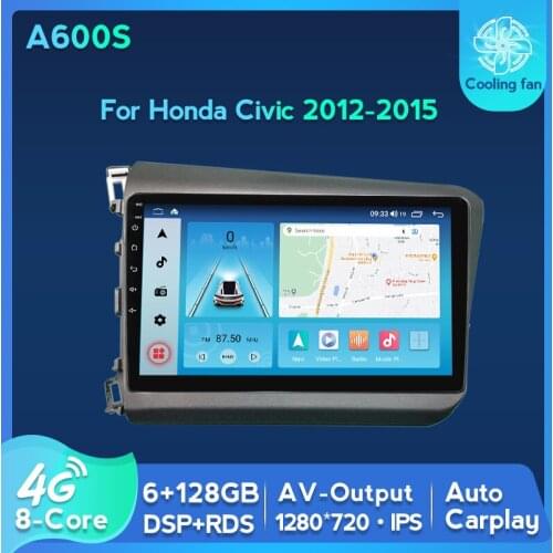 4G LTE RDS DSP Android Car GPS Navigation Radio No DVD Player For Honda Civic 2008 2009 2010 2011 2012 Wireless Carplay Fan