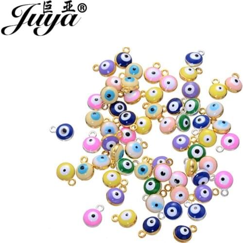 50pcs/lot 8mm Evil Eyes Charms Fit Pendant Bracelet Necklace Jewelry Making Supplies DIY Jewelry Findings Handmade Accessories