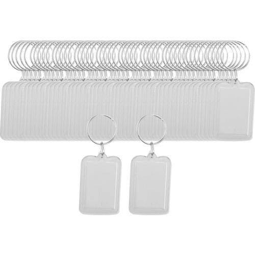 80 Pieces Lightweight Transparent Keychain Blank Picture Frame Keyring Gifts