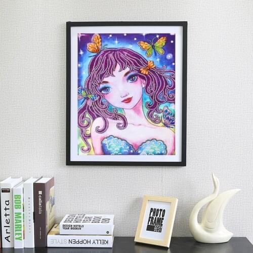 Rhinestone 5D Special Shaped Diamond Painting Girl DIY Embroidery Kit Art Interior Decoration Diamond Painting Cross Stitch