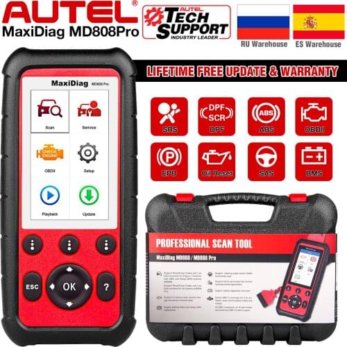 Autel MD808 Pro OBDII Diagnostic Tool Auto OBD2 Scanner Car Diagnostic Code ReaderABS SRS EPB BMS Better MD802 MD805